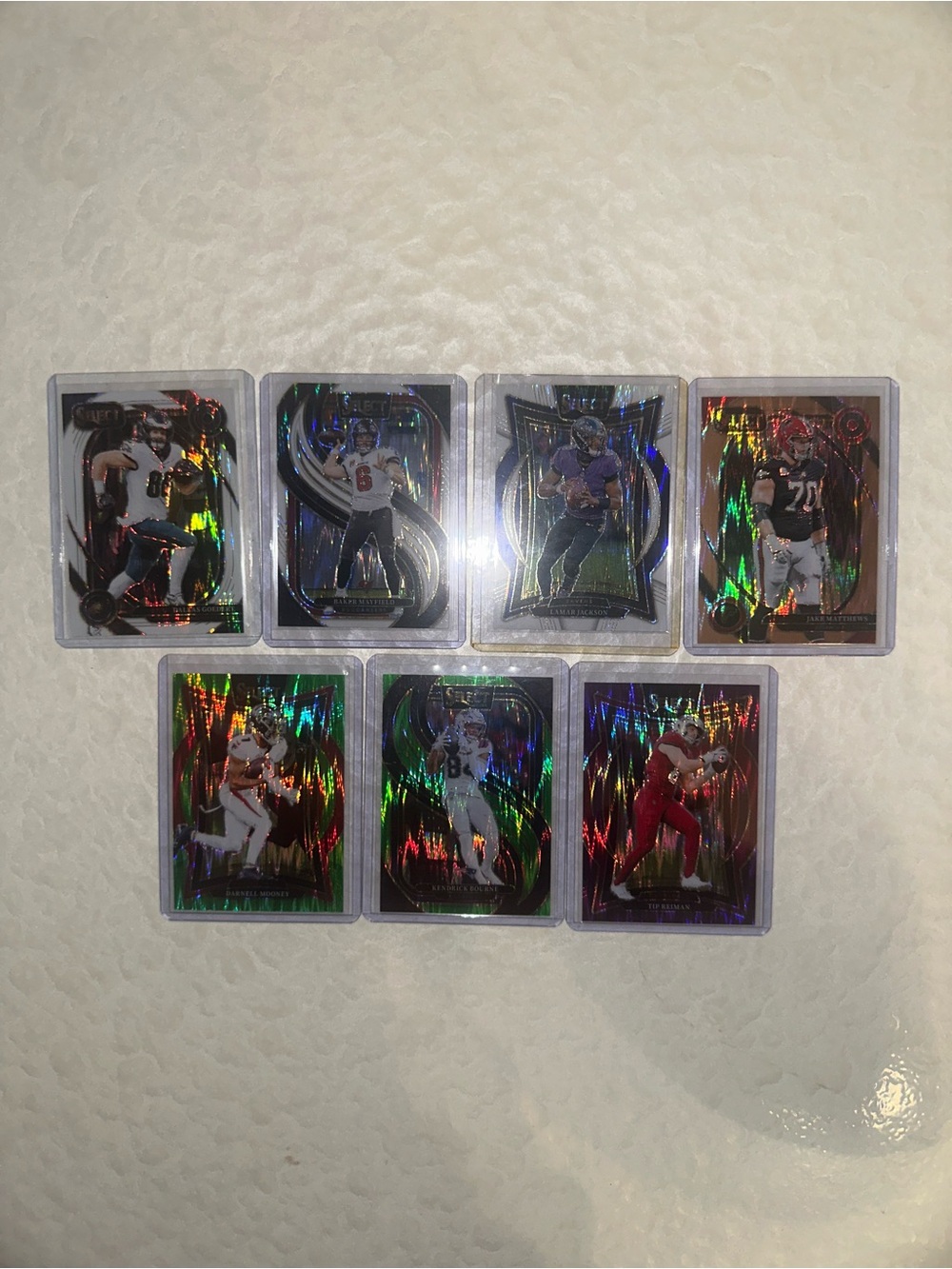 2024 Panini Select Football Lot Of 7 Number Cards White, Green, Purple Shocks